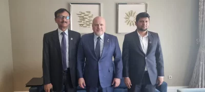 Foreign Affairs Adviser Md Touhid Hossain meets with Prosecutor of the International Criminal Court (ICC) Karim AA Khan KC. Photo: UNB