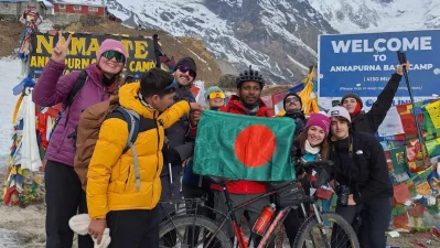 Tozammel Hossain Milon at Annapurna Camp. Photo: Collected