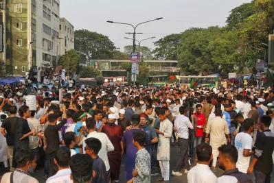 Blockade at Shahbagh Intersection. Photo: Mehedi Hasan/Dhaka Tribune