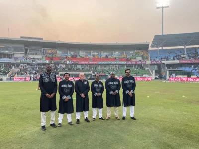Wearing special attire to pay tribute to the language martyrs for the international mother language day in the 2024-25 edition of the Bangladesh Premeir League  (Photo: Courtesy)
