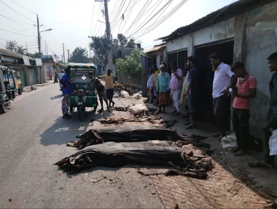 Rangpur hide traders in distress over price disputes. Photo: Dhaka Tribune