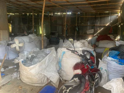 Inside the sealed illegal polythene factory in Kapasia. Photo: Dhaka Tribune