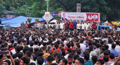 Jatiotabadi Swechhasebak Dal rally against intolerance across the country at Shahbagh. Photo: Ahadul Karim Khan/Dhaka Tribune
