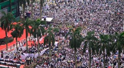 Thousands of Bangladesh Jamaat-e-Islami leaders and supporters gather at Suhrawardy Udyan in Dhaka. Photo: Mahmud Hossain Opu/Dhaka Tribune