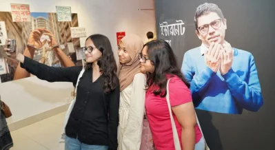 Bidrupe Bidroho at La Gallerie, Alliance Fran&ccedil;aise de Dhaka. Photo: Ahadul Karim Khan/Dhaka Tribune