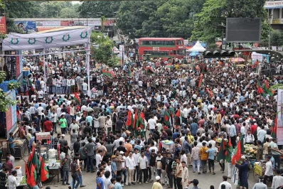 Thousands of leaders and activists of Jatiyatabadi Chhatra Dal (JCD), the student wing of BNP, have started gathering in the citys Shahbagh area since Sunday morning, August 03, 2025, to attend their student rally. Photo: Ahadul Karim Khan/Dhaka Tribune