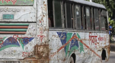 Photos of rundown buses, minibuses operating in Dhaka city. Photo: Ahadul Karim Khan/Dhaka Tribune