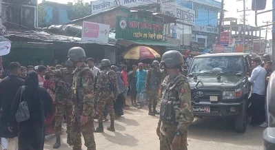 Teachers dismissed from jobs in various Rohingya camps in Ukhiya, Cox&rsquo;s Bazar have blocked road demanding reinstatement. Photo: Dhaka Tribune