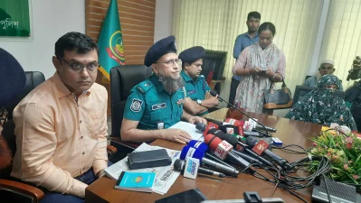 Gazipur Metropolitan Police is charging 8 accused in journalist Tuhin murder after confirming their direct involvement, Deputy Commissioner Robiul Hasan is announcing at Mondays press conference. Photo: Dhaka Tribune