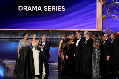 The Pitt team accepts the Emmy for Outstanding Drama Series on 77th Emmy Awards in Los Angeles on Sunday, September 15, 2025. Photo: Facebook/Emmys Television Academy