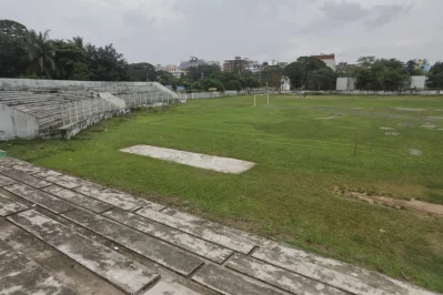 A view of Shaheed Barkat Stadium in Gazipur, set to host Police FC and PWD this season (Photo: Ahadul Karim Khan/Dhaka Tribune)