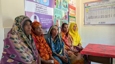 Women and children waiting for medical services at the Union Health and Family Welfare Center, Bakulbaria, Golachipa, Patuakhali. Photo: Rabiul Hasan/Dhaka Tribune