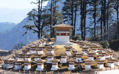 Dochu La pass has 108 stupas known as Druk Wangyel Chorten. Photo: Dhaka Tribune