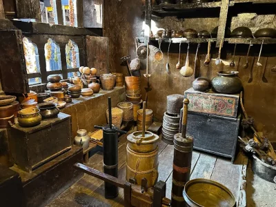 Traditional Bhutanese kitchen utencils at Simply Bhutan. Photo: Dhaka Tribune