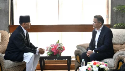 Foreign Minister of Nepal Bala Nanda Sharma meets Tarique