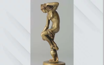 Venus after Bath, a bronze made sculpture by Bologna Giovanni, an Italian Rennaisaunce sculptor