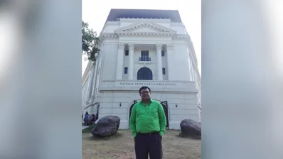 Writer in front of the National Museum of Natural History in Manila, Philippines. Photo: Reaz Ahmad