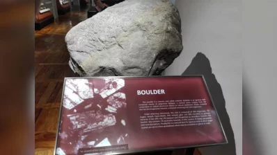 This boulder is a volcanic rock called andesite. Photo: Reaz Ahmad