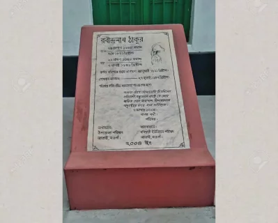 This commemorative plaque reads Tagore visited Patisar first in 1891 and last time in 1937. Photo: Dhaka Tribune/Collected