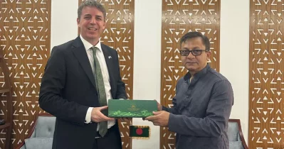 Swedish Ambassador Nicolas Weeks called on Commerce Minister Khandakar Abdul Muktadir on Sunday, April 12, 2026.