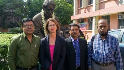 The writer with scientists and officials from the US and Bangladesh at the Bose Institute, Kolkata (September 2016). Photo: Dhaka Tribune/Collected