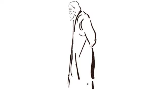 Poetic Vision Pencil Sketch Portrait of Rabindranath Tagore Perfect