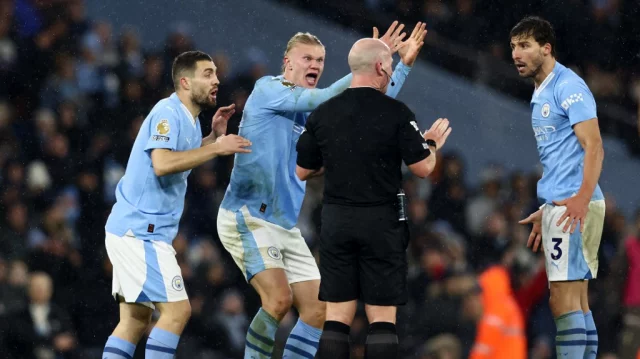 Man City charged by English FA after Haaland and others surrounded ref  during Tottenham draw