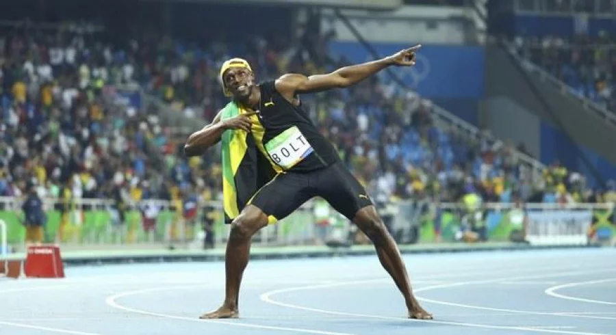 2016 Rio Olympics - Athletics - Final - Men's 100m Final - Olympic Stadium - Rio de Janeiro, Brazil - 14/08/2016. Usain Bolt (JAM) of Jamaica celebrates winning the gold. REUTERS/Lucy Nicholson FOR EDITORIAL USE ONLY. NOT FOR SALE FOR MARKETING OR ADVERTISING CAMPAIGNS.