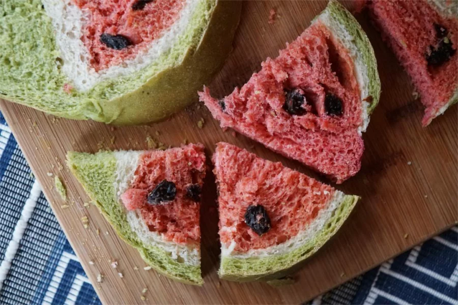 watermelon-looking bread
