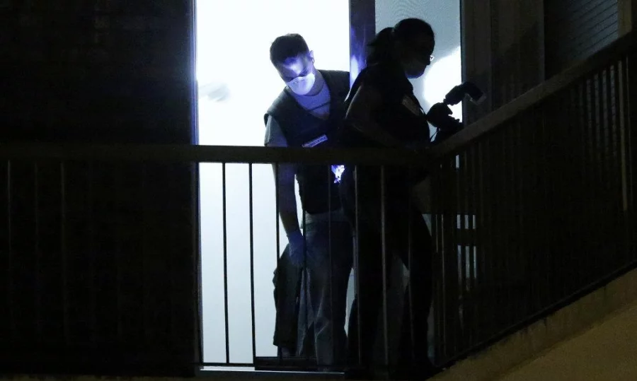 French police investigate an apartment in a residential building during a police raid in Boussy-Saint-Antoine near Paris on September 9, 2016 Reuters
