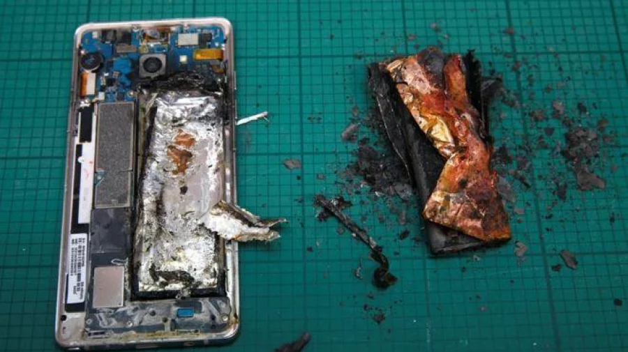 A Galaxy Note 7 exploded during a lab test in SIngapore. Photo: BBC