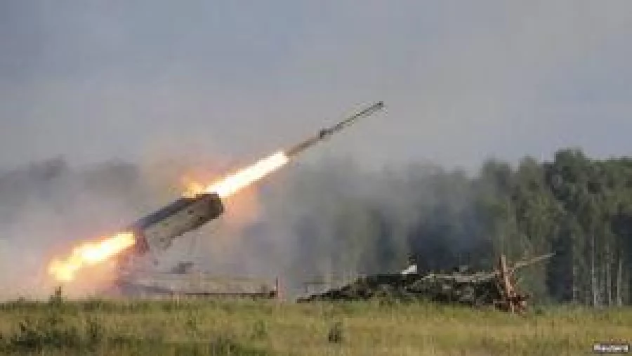 A Russian TOS-1A multiple rocket launcher REUTERS