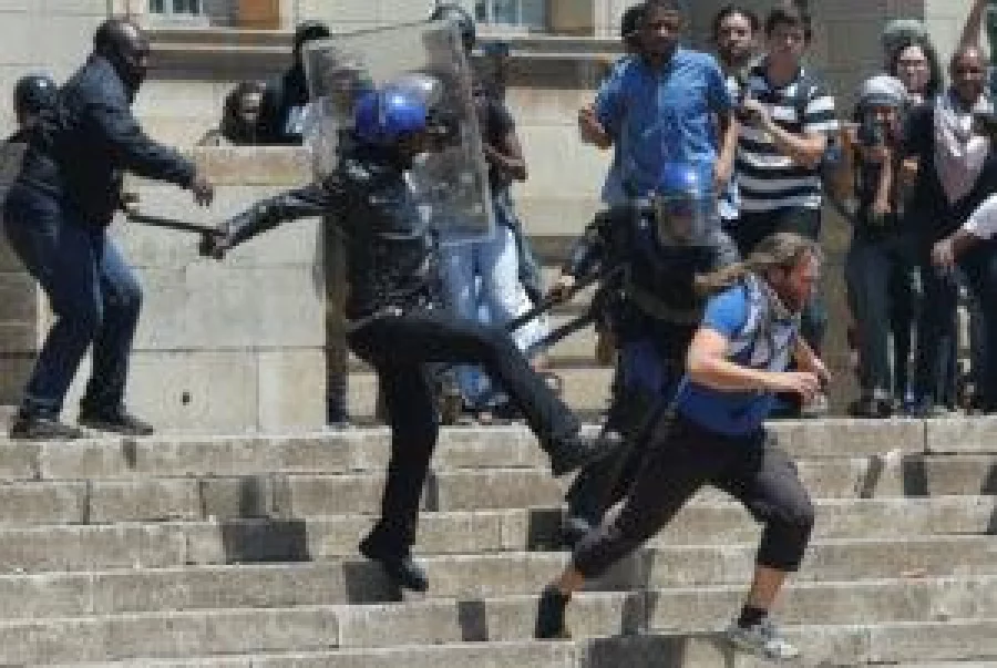 Student Police clash in South africa