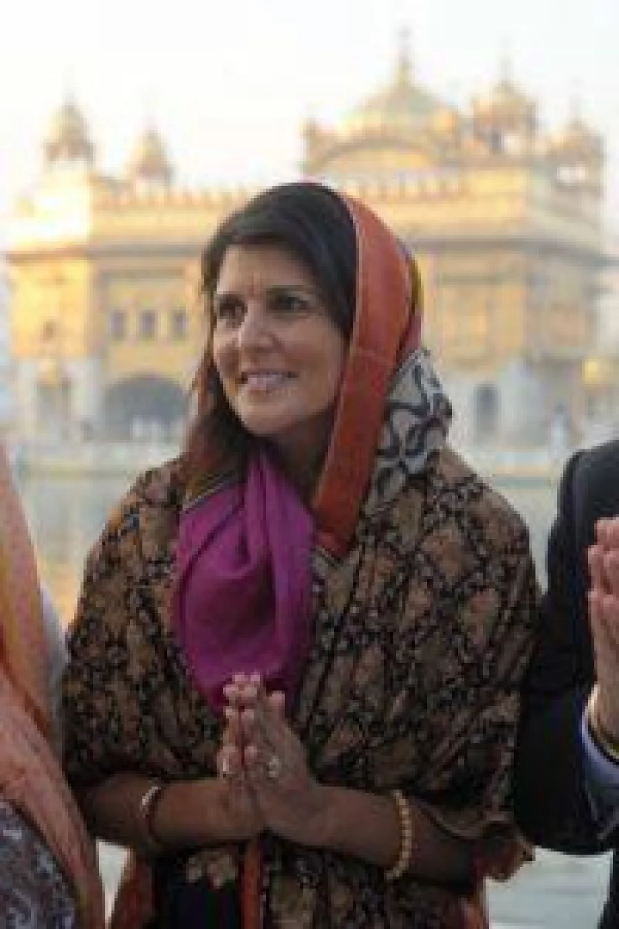 (FILES) This file photo taken on November 14, 2014 shows Governor of the US State of South Carolina Nikki Haley at the Golden Temple in Amritsar. President-elect Donald Trump has tapped South Carolina Governor Nikki Haley to be his ambassador to the United Nations, US media reported November 23, 2016. The Republican rising star has accepted the offer, The Washington Post cited a source familiar with Trump's transition process as saying. The daughter of Indian immigrants, Haley, 44, is the first woman Trump has nominated to his cabinet. / AFP PHOTO / NARINDER NANU