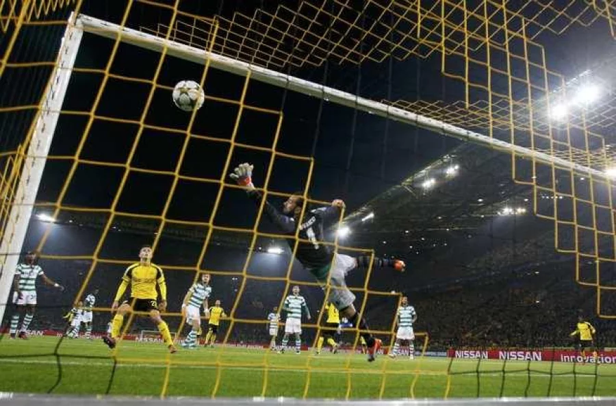 Football Soccer - Borussia Dortmund v Sporting Lisbon - Champions League - Group F - Signal Iduna Park, Dortmund, Germany - 02/11/16. Borussia Dortmund's Adrian Ramos scores a goal past Sporting Lisbon's goalkeeper Rui Patricio. REUTERS/Wolfgang Rattay TPX IMAGES OF THE DAY