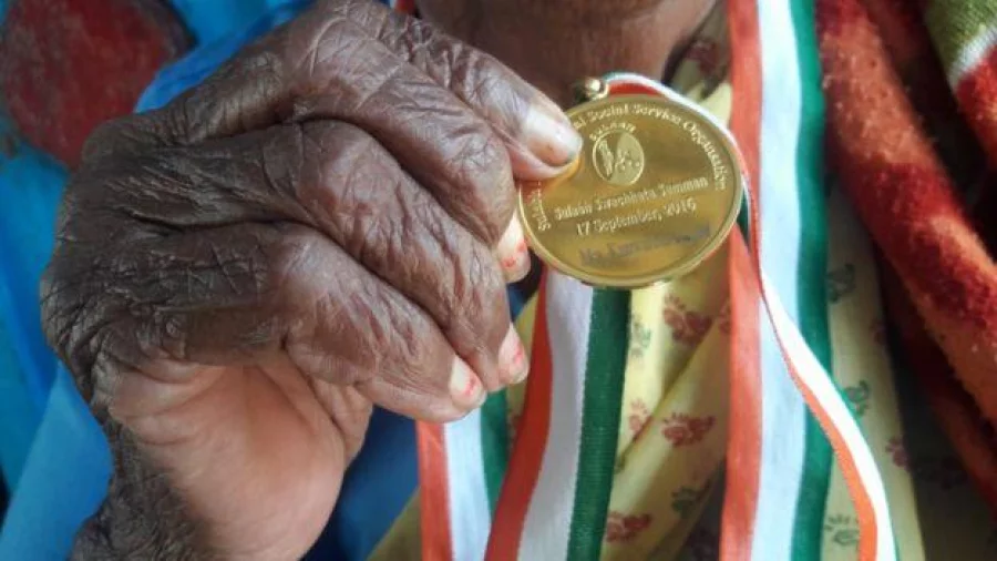 She has received much accolade for building a toilet at home. Photo: BBC