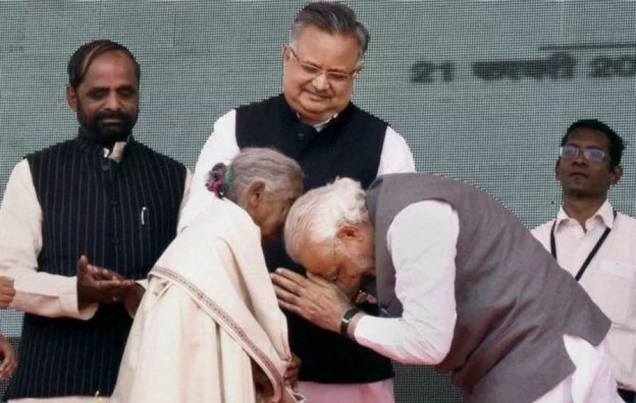 Earlier this year, Mrs Yadav was felicitated by Prime Minister Narendra Modi. Photo: BBC