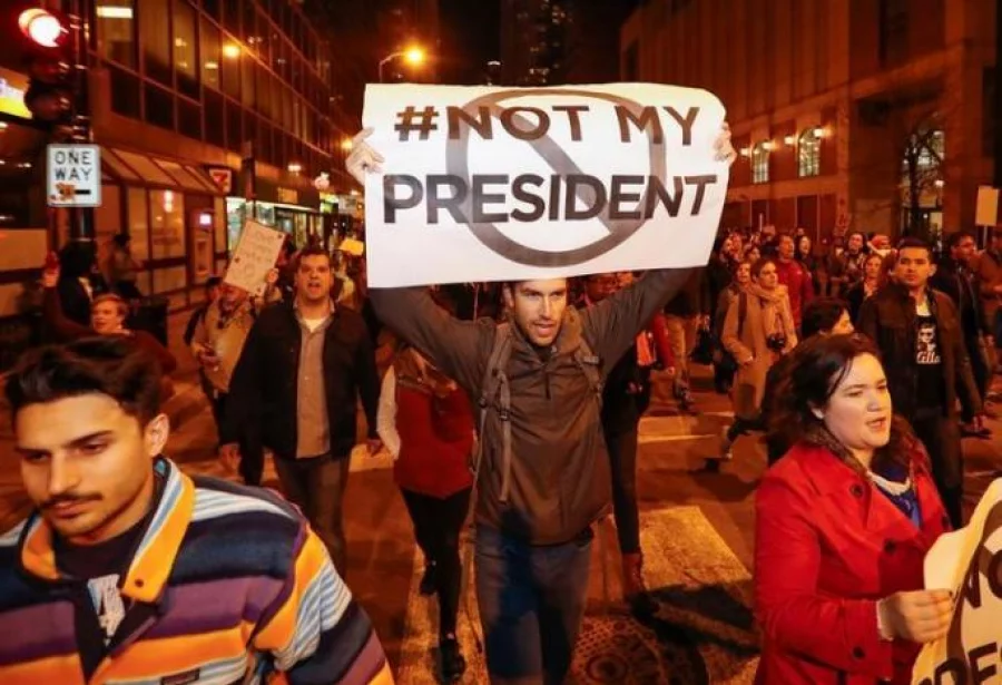 A protest against Donald Trump in Chicago. Photo: Reuters