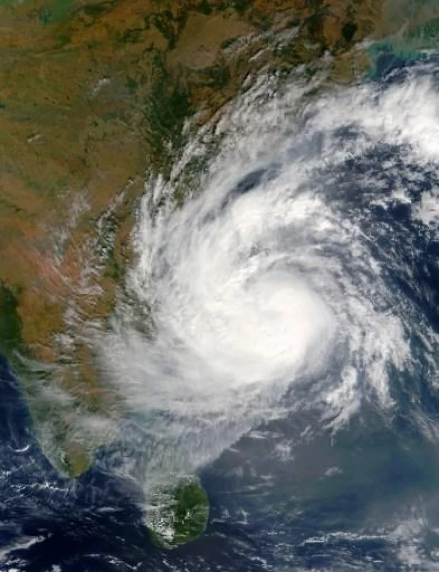 This December 11, 2016 Nasa satellite image shows Tropical Cyclone Vardah (05B) approaching India. Vardah, currently over the Bay of Bengal will make landfall near Chennai on December 12, the weather office said on Sunday, as the coastal states of Tamil Nadu and Andhra Pradesh brace to deal with it AFP