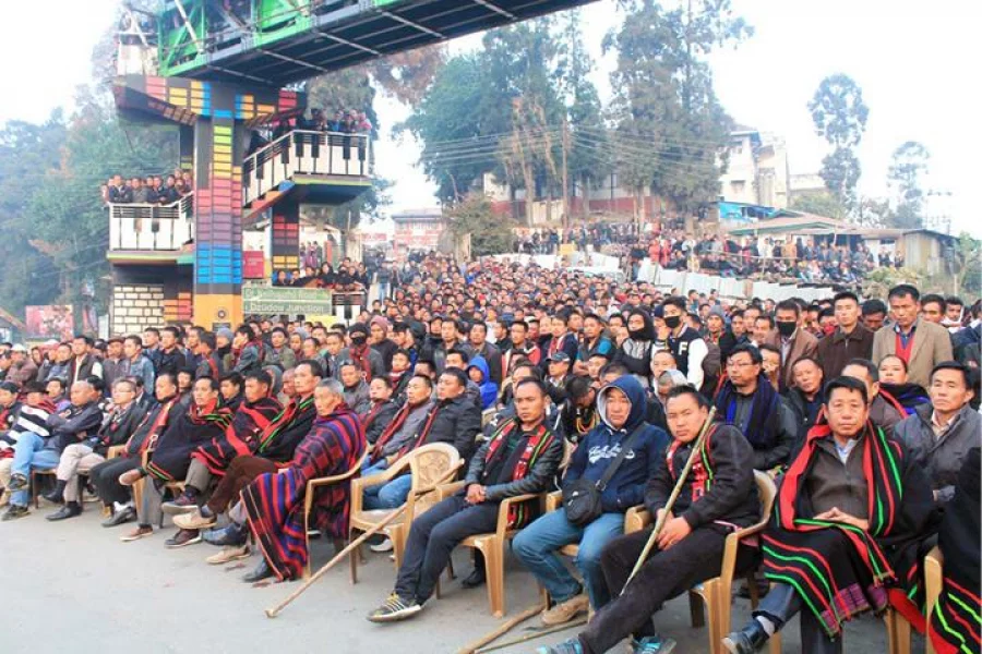 Over 5,000 people attended the funeral of the two people who died during the protests 