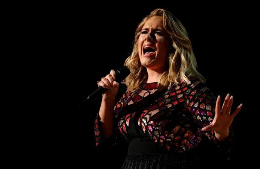 Adele sings 'Hello' at the 59th Annual Grammy Awards in Los Angeles, California, US, February 12, 2017. REUTERS