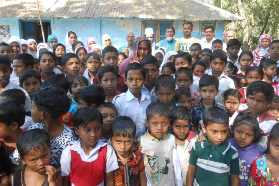 65-year-old Nurjahan Begum with her primary school classmates
