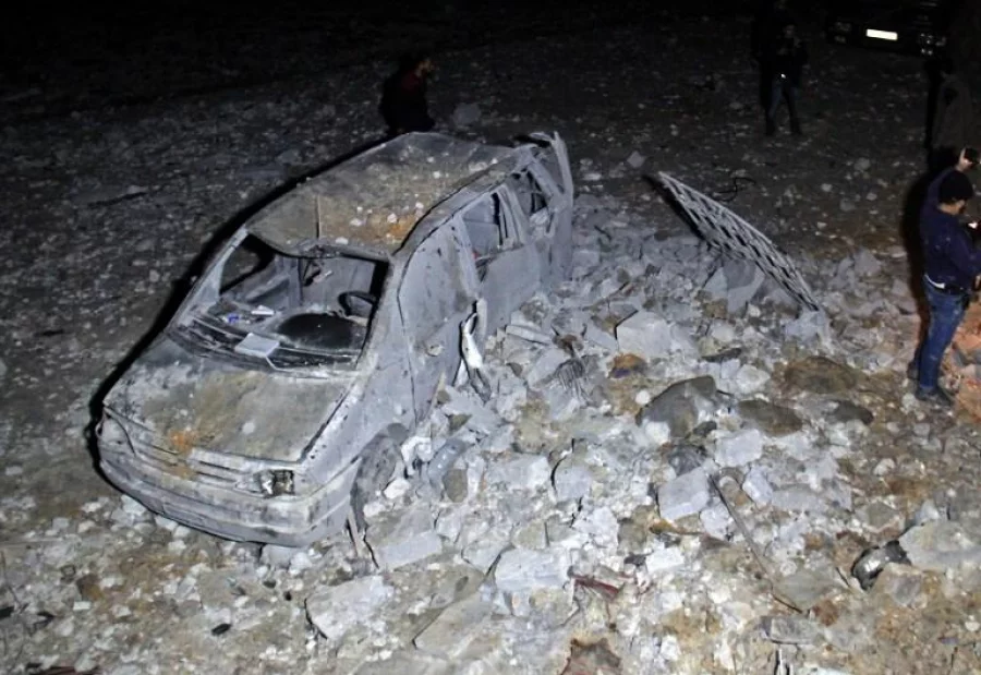 A general view shows the damage and debris following a reported airstrike on a mosque in the village of Al-Jineh in Aleppo province late on March 16, 2017. The US military says it carried out an air strike in northern Syria against an Al-Qaeda target, but denies deliberately targeting a mosque where dozens were killed according to the Syrian Observatory for Human Rights. / AFP PHOTO / Omar haj kadour