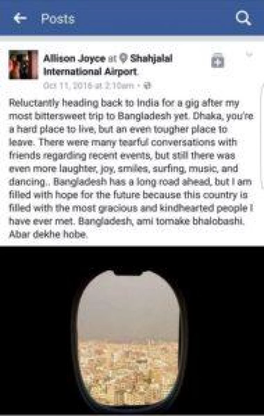 Allison Joyce_FB status_Oct 2016