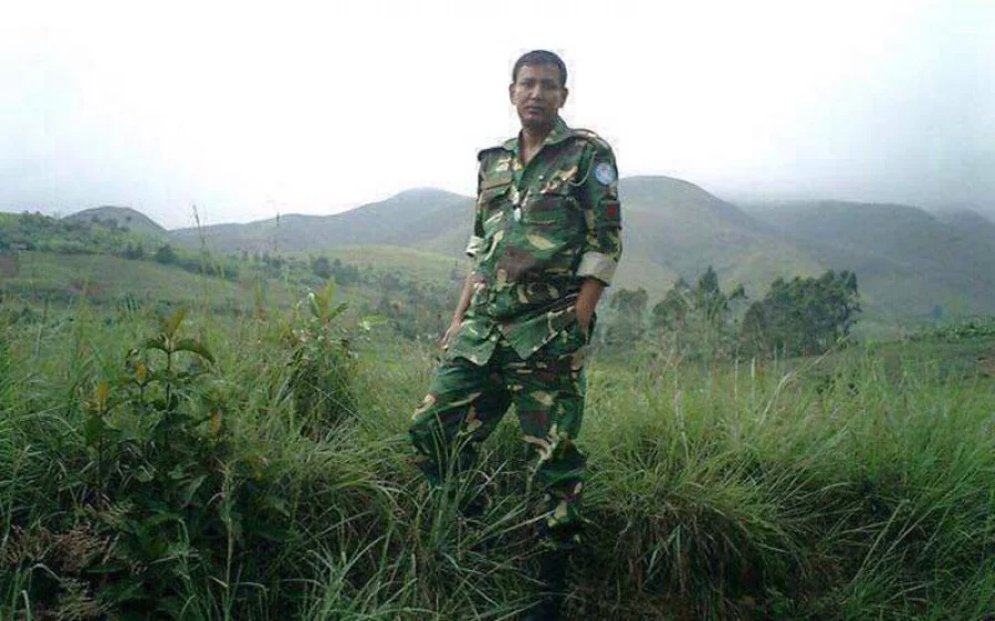 Major Humayun Haider during a tour of dutyCourtesy