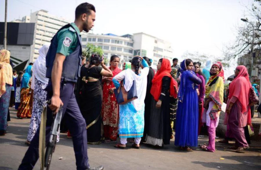 Members of Sex Workers Network decide to march without a banner after police bar them from holding a rally Mahmud Hossain Opu