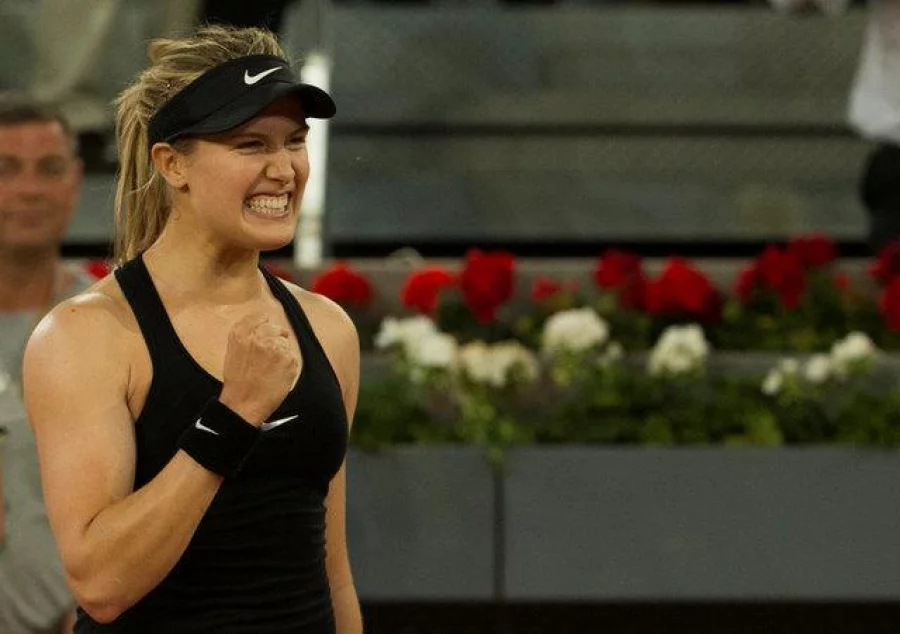 Tennis - WTA - Madrid Open - Maria Sharapova of Russia v Eugenie Bouchard of Canada - Madrid, Spain - 8/5/17 - Bouchard celebrates victory. REUTERS/Sergio Perez