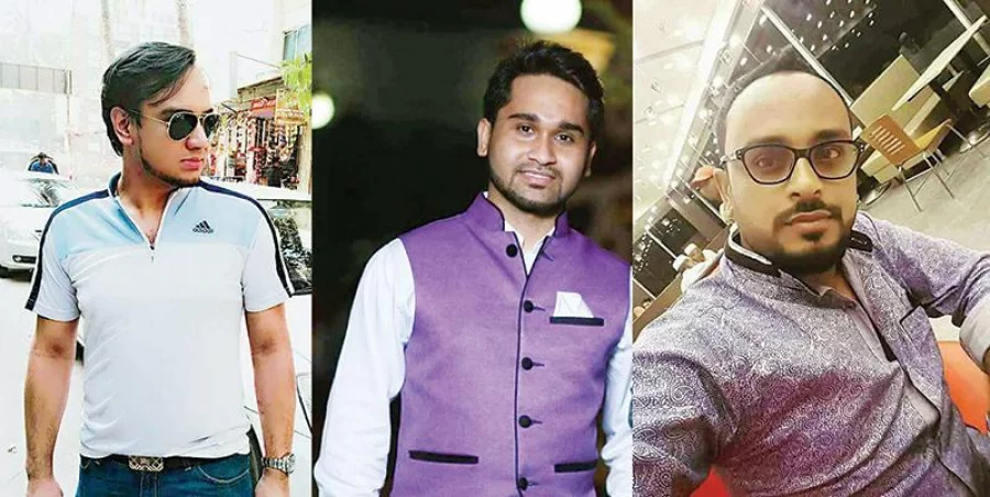 From left: Shafat Ahmed, Shadman Sakif, Nayeem Ashraf, all three stand accused of raping two university students after luring them to a hotel in Banani on March 28. 2017 Collected