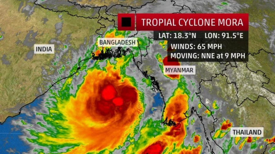 Forecast of Cyclone Mora Weather