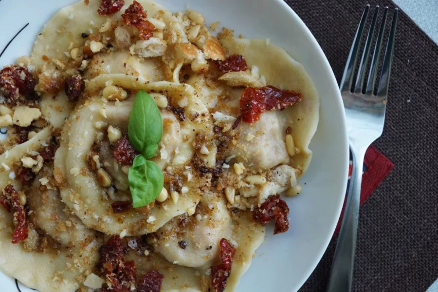 Roasted pumpkin ravioli